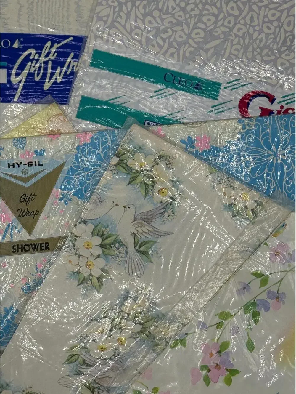 Vintage 1950s-1970s Gift Wrap: Five Patterns, Wedding Floral, Shower NOS